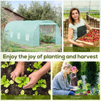 Outsunny 20' x 10' x 7' Walk-in Tunnel Greenhouse Zippered Door Green