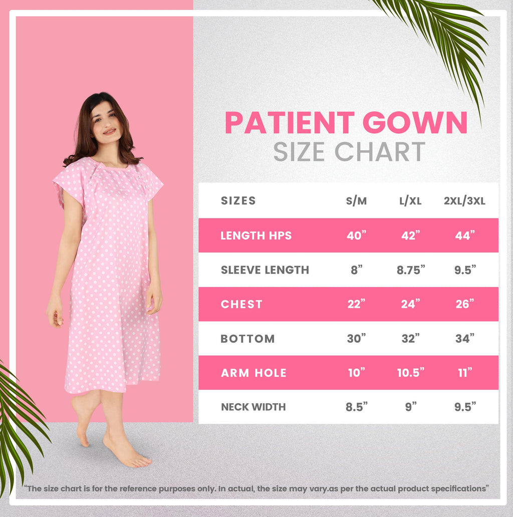 Hospital Gown for Women Patient Gown, Floral Peach, 2XLarge-3XLarge