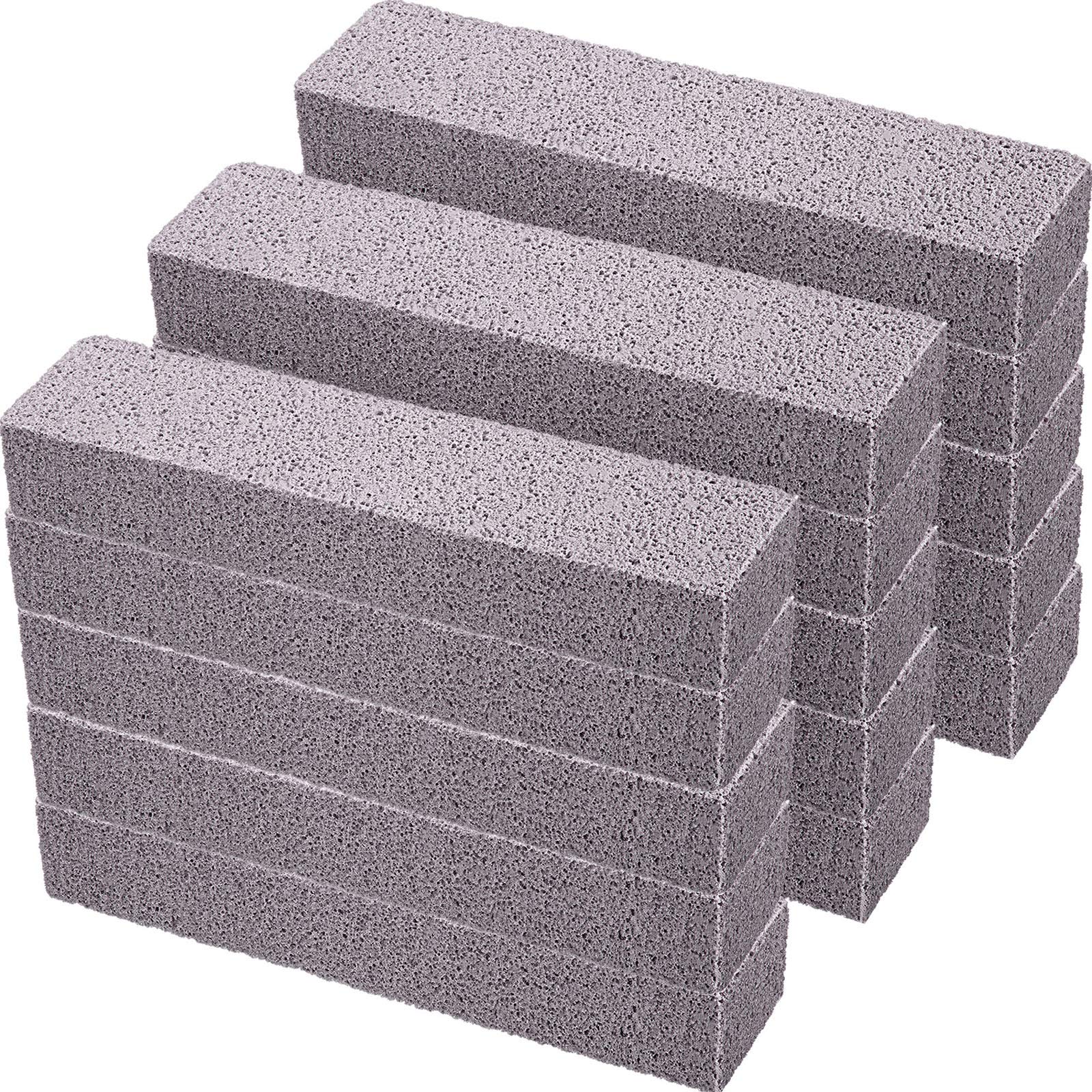 20 Pieces Pumice Stones for Cleaning - Pumice Scouring Pad, Stick Cleaner for Removing Toilet Bowl Ring, Bath, Household, Kitchen, Pool, 5.9 x 1.4 x 0.9 Inch(Gray)