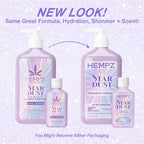 Hempz NEW Star Dust Body Lotion, Iridescent Glow Shimmer, Passionfruit and Wild Orchid, Hydrating and Nourishing Moisturizer, 17 oz.