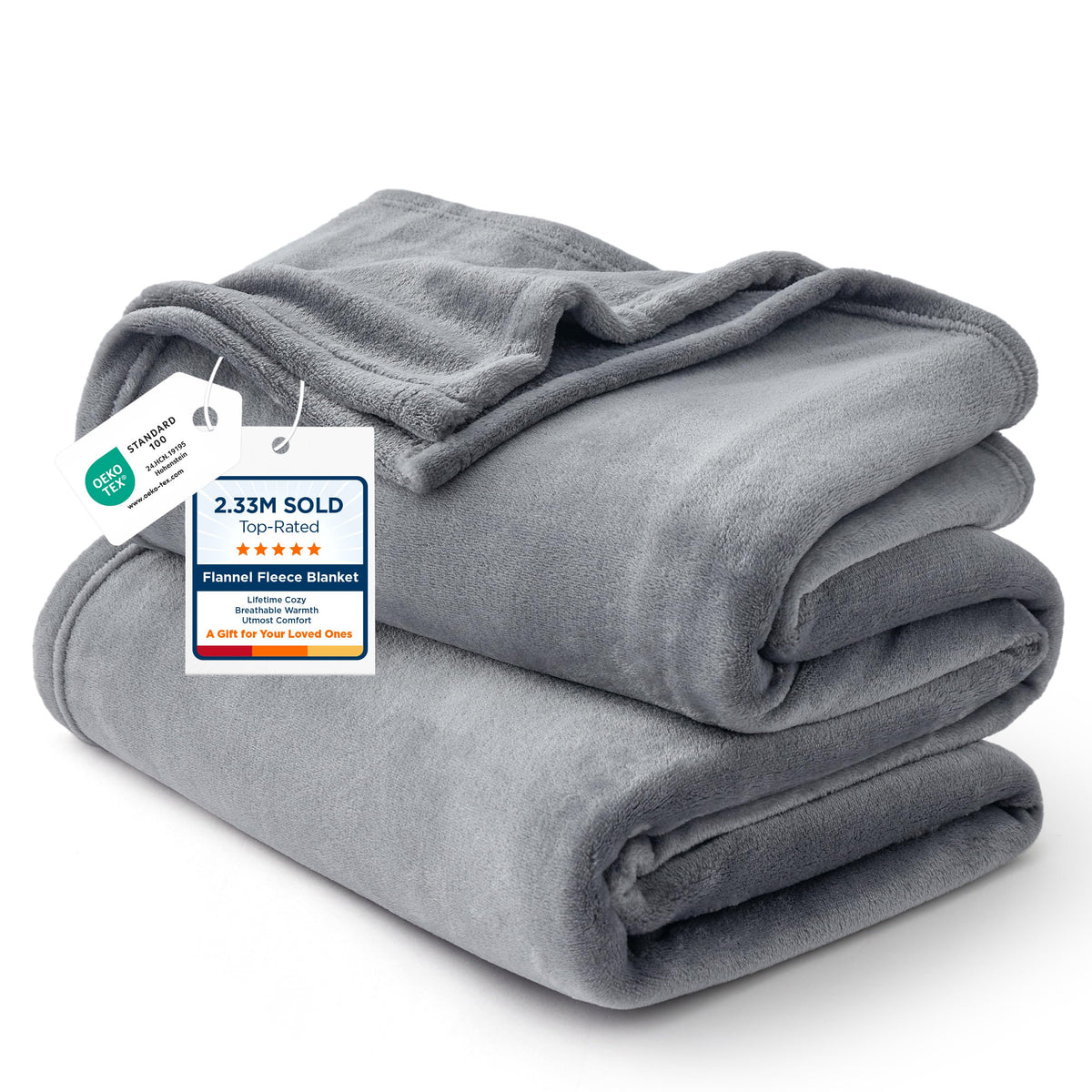 Bedsure GentleSoft Fleece Bed Blankets Queen Size Grey - Soft Cozy Warm Fall Throw Blanket Halloween Decorations Lightweight Anti-Static, Room Home Decor Gifts for Husband and Men, 90x90 inches