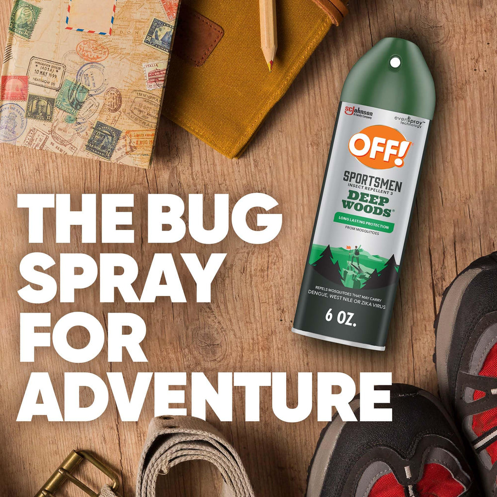 OFF! Deep Woods Sportsmen Insect Repellent Aerosol, Bug Spray Containing 30% DEET, Protects Against Mosquitoes and Ticks, 6 Oz, (Pack of 4)