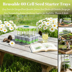 NestNature 5-Pack Seed Starter Tray Set|60-Cell Flexible Germination Trays