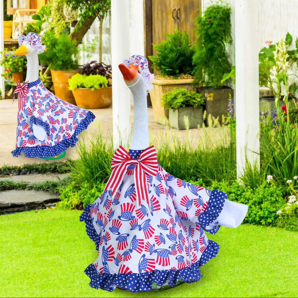 Muximud 4th of July Porch Goose Outfit, 23" Goose Statue Costume Set