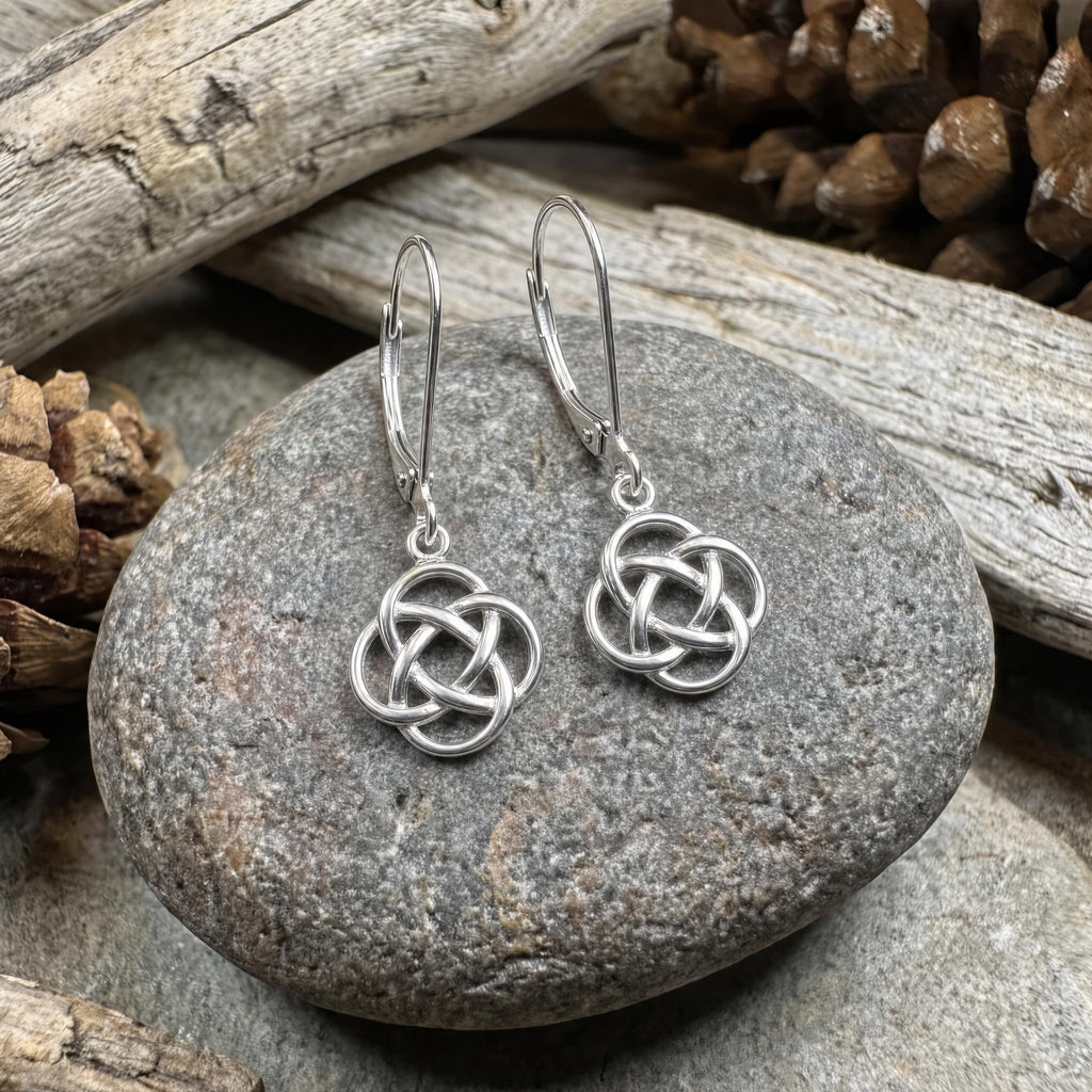 Sterling Silver Celtic Leverback Earrings