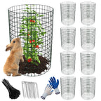 8 Pack 13.8x12 inch Plant Protector, Wire Garden Cages with Stakes & Ties