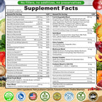 Vegan Whole Food Daily Multivitamin with Iron, Methylated Multivitamin for Women and Men, Made with Fruits & Vegetables, B-Complex, Probiotics, Enzymes, CoQ10, Omegas, Turmeric, Non-GMO, 180 Count