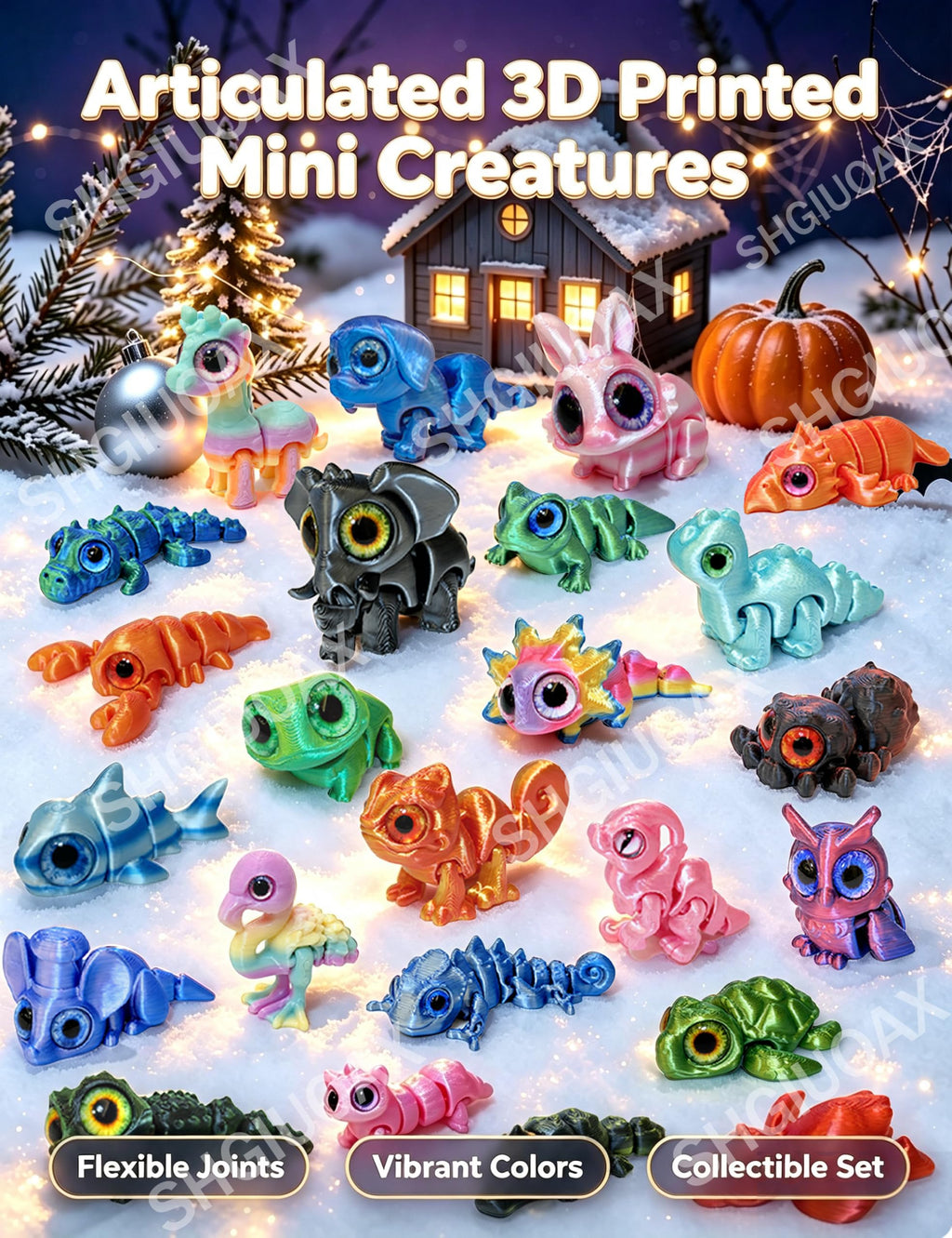 2026 Christmas Advent Calendar for Boy Kid with Mini 3D Printed Animals Toy
