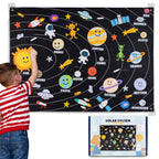Solar System for Kids Toys with 61 Felt Figures - BONNYCO | Space Montessori Toys, Girls Boys Birthday Gifts Planets | Felt Board for Toddlers Story, Educational Kids Gifts 3 4 5 6 7 8 Years Christmas