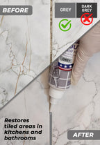 Magic Chems Tile Grout Repair, Grey 8.8 oz/250gr. Fast Drying Grout Repair Kit, Grout Filler Tube Repair Kit, Tile Grout Paint, Grout Sealer Restore and Renew Bathroom Floor, Tile Gaps, Joints, Lines