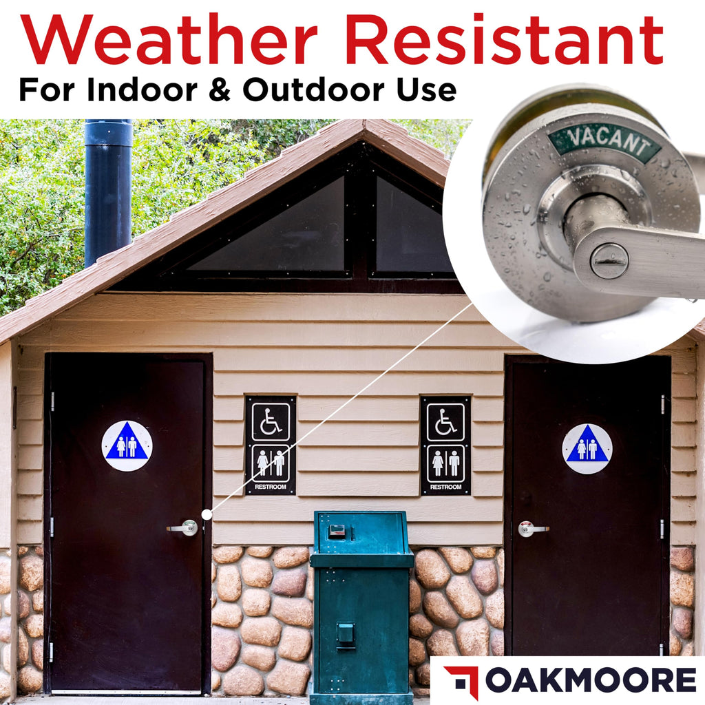 OAKMOORE Commercial Door Handle | Vacant Occupied & Commercial Restroom Lock for Public Bathroom & Industrial Buildings