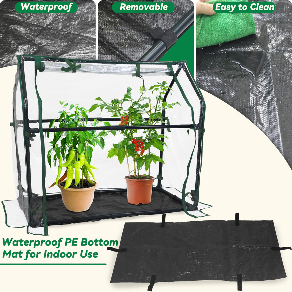 Gardzen Mini Greenhouse with Waterproof Base, 6.2"(L) x18.9(W) x33.3(H)