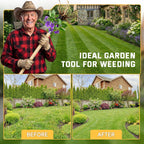 BellaJoyz Weed Puller Tool, Stand Up Heavy Duty Weed Remover Tool with Long Handle & 4-Claw Steel Head, Bamboo Garden Hand Weeding Tool - Easily Remove Weeds Without Bending, Pulling,or Kneeling