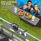 Hyperzoo Pool Bar for Above Ground Pools, Stable Poolside Drink & Snack Table Supports Up to 110 lbs, Rust-Free ABS Poolside Bar Fits ≤4.4” Rails for Framed Round & Oval Pools, Ideal for Pool Parties