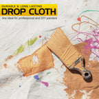 Utopia Drop Cloth (6x9 ft, 2 Pack) Washable and Reusable Drop Cloth for Painting, Furniture & Floor Protection Highly Absorbent Painting Tarp - Canvas Drop Cloth for Outdoor and Indoor Use