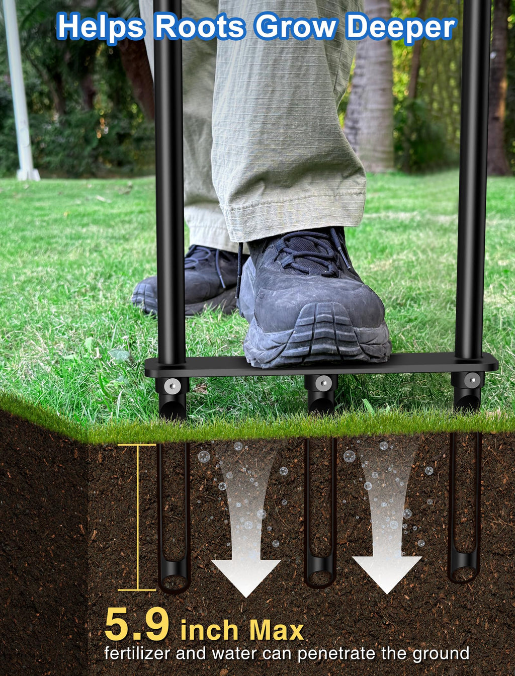 Xuperace Lawn Aerator Tool, Core Aerator Lawn Tool with Alloy Steel Material, Sturdy Grass Aerator for Lawn Health Soil Yard Aerator