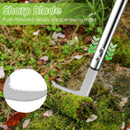 PadPure Crack Weeder Tool, 20-65" Adjustable Stainless Steel Long Handle Crevice Weeding Tool Heavy Duty L-Shaped Manual Garden Weed Puller & Remover for Sidewalk, Garden, Patio, Lawn
