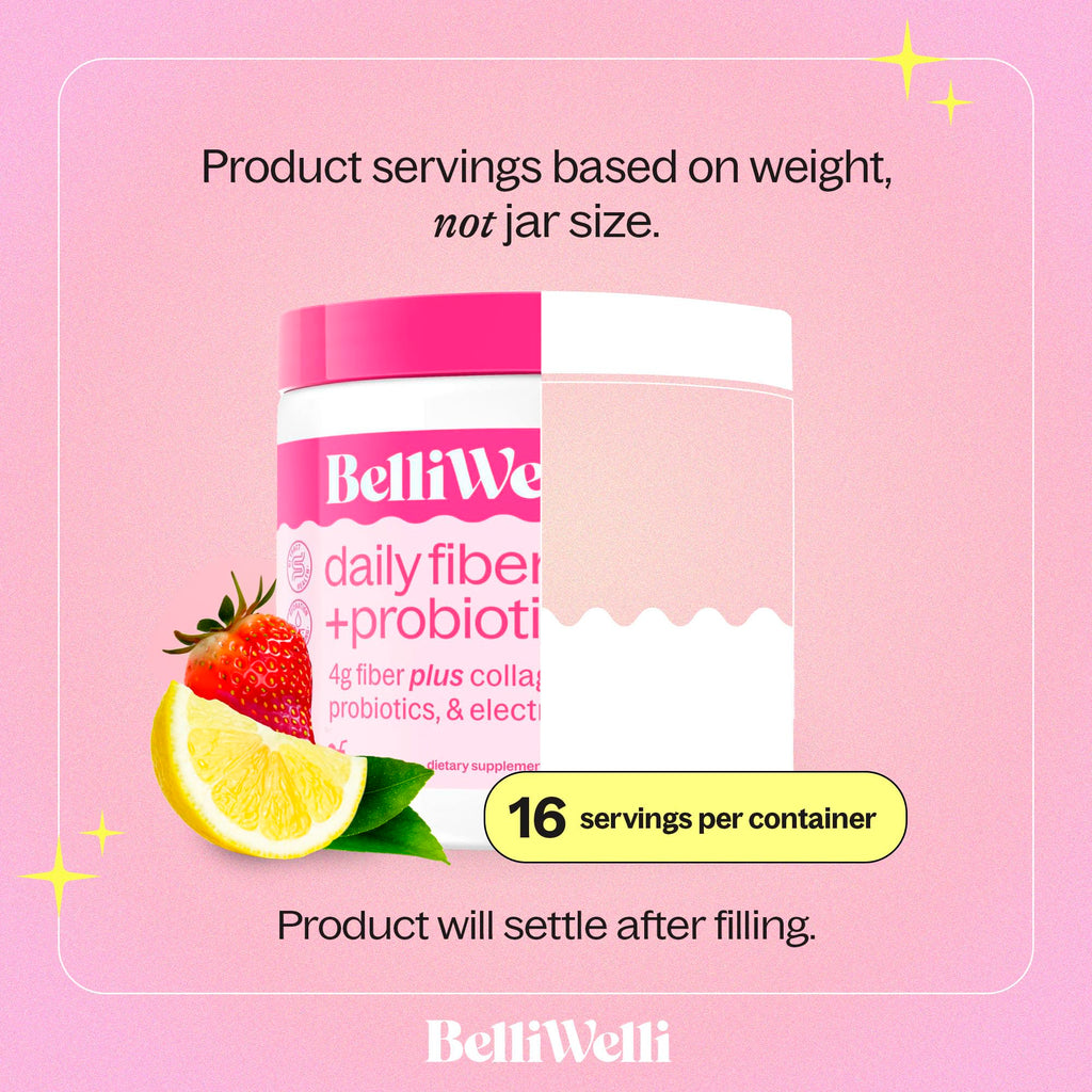 BelliWelli Fiber Supplement for Women & Men Premium Daily Fiber Powder from Organic Acacia with Added Collagen Electrolytes & Probiotics No Bloa Constipation & Gut Health Support (Strawberry Lemonade)