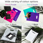 Choice Marts Merchandise Bags Black & Silver Color 200 Bags 1.5Mil Thick 9"x12" Size With Handles