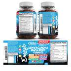 Ashwagandha Maca Root Gummies with Fenugreek Hibiscus Slippery Elm Saffron Extract & Beta Carotene | Peach Flavor Vegan Gummy Vitamins Adaptogen Cortisol Supplement Energlo by Clean Nutra (5)