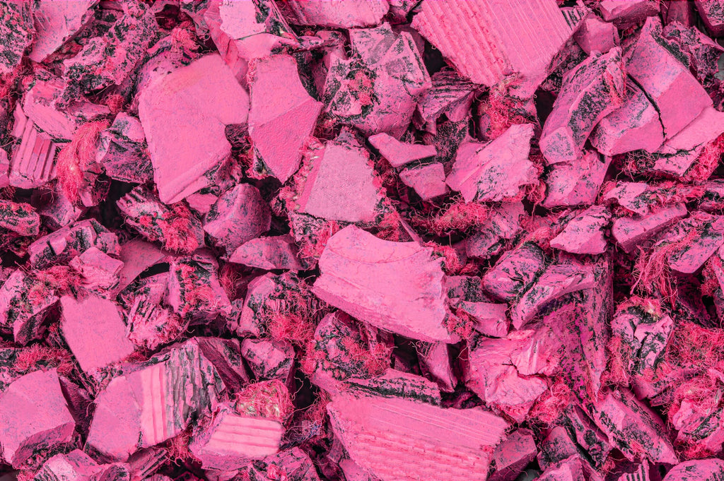 Playsafer Rubber Mulch Nuggets Protective Flooring for Playgrounds, Swing-Sets, Play Areas, and Landscaping (Hot Pink, 16 CU. FT. - 400 LBS)