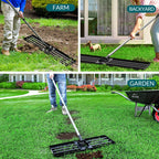 Walensee Lawn Leveling Rake, Reinforced Leveler with 6.5FT Steel Handle