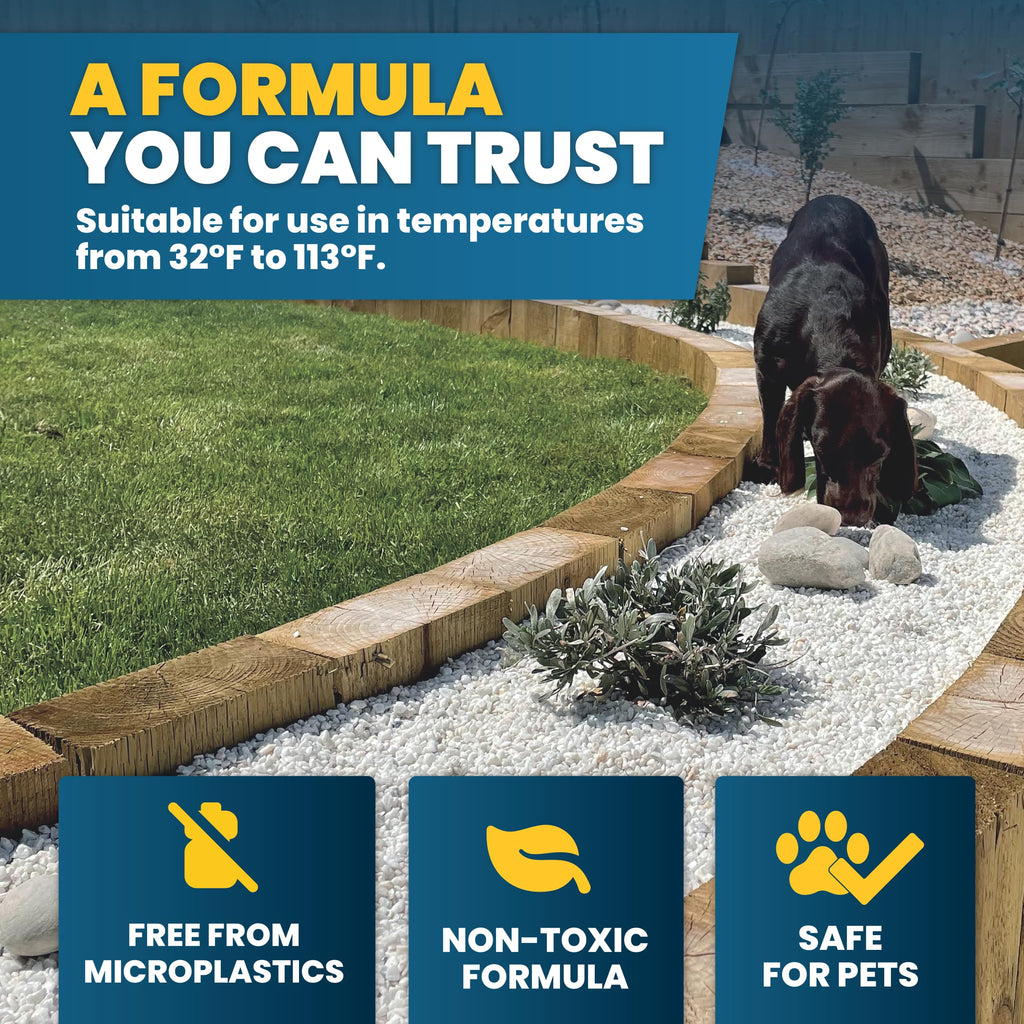 Vuba Easihold Rock & Mulch Glue for Landscaping - Gravel Glue Binder Non-Toxic Mulch and Bark Adhesive, Pet Safe, 107 sqft Coverage, Lockdown Clear Gravel/Pebbles/Stones Stabilizer (1 Gallon)