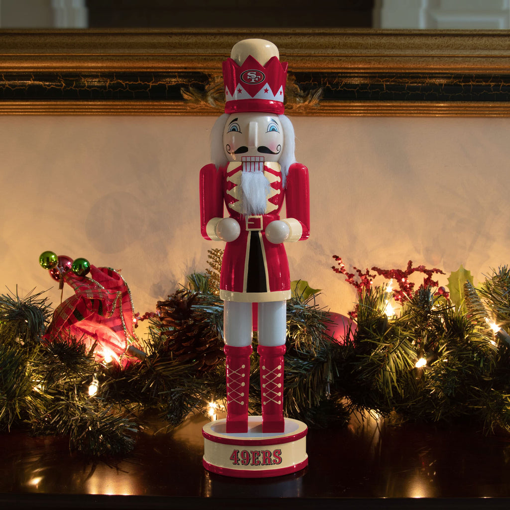 FOCO NFL San Francisco 49ers Team Logo 14" Holiday Nutcracker, Version 2, One Size