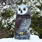 Ugold Solar Powered Garden Owl with Motion Detection, Rotating Head, Realistic Hoots and Silent Mode, Outdoor Statue and Sculpture, Owl Decoration for Home, Garden, Patio and Lawn