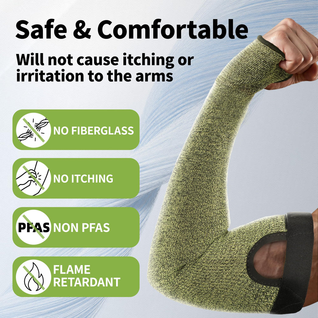 Schwer 2 Pairs CORE ANSI A5 Cut Resistant Sleeves, Flame-resistant, S081