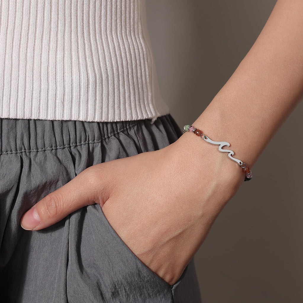 40th Birthday Gifts Women, 40th Birthday Decorations Wave Bracelet