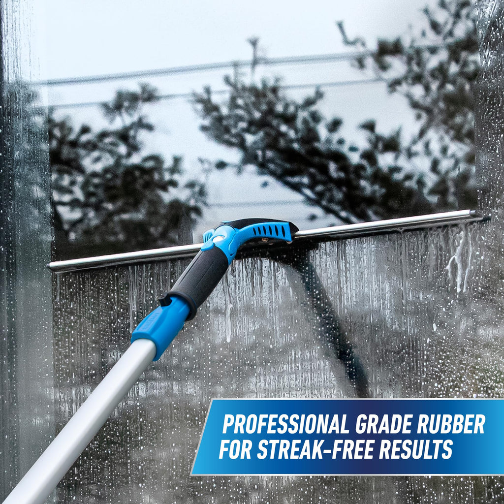 Unger 18-inch Professional Grip Swivel Squeegee – Professional Grade Window Squeegee for the Home, Large Squeegee for Glass Window Cleaning