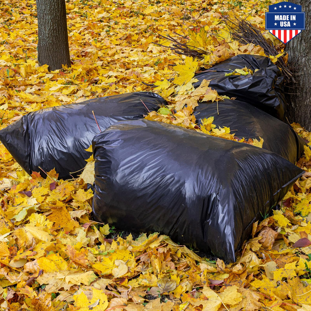 Fuxury 55-60 Gallon Trash Bags 150 Count Black Garbage Bags Made in USA