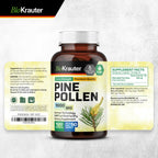 BIO KRAUTER Pine Pollen Extract Capsules for Men's Support, 1000 mg