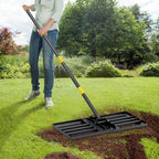 Lawn Leveling Rake, 60 inch 27"x10" Levelawn Tool, Heavy Duty Effort Saving Lawn Level Tool, Stainless Steel Handle Lawn Leveler for Yard Garden Golf Course, Ease Level Soil Sand Dirt Surfaces