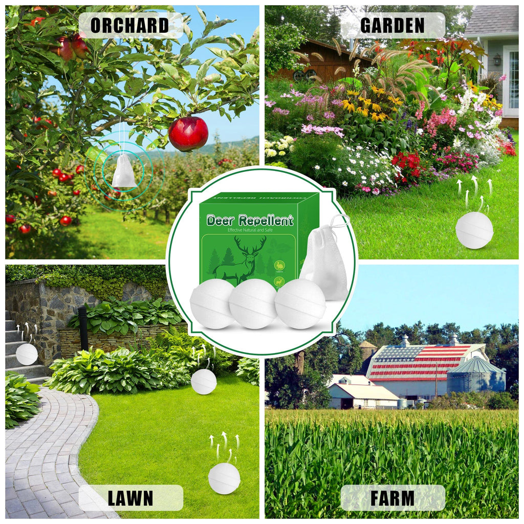 24 Pack Deer Repellent, Rabbit Repellent, Deer Deterrent, Powerful Deer Repellent for Yard, Keep Deer and Rabbit Out from Fence Plant Trees Garden Home