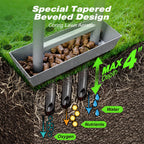 Walensee Lawn Aerator Coring Tool with Soil Core Storage Tray, 38.2" Manual Yard Plug Aerator with 3 Tines, Grass Aeration Gardening Tool with Cleaning Tool for Lawn Care and Compacted Soil