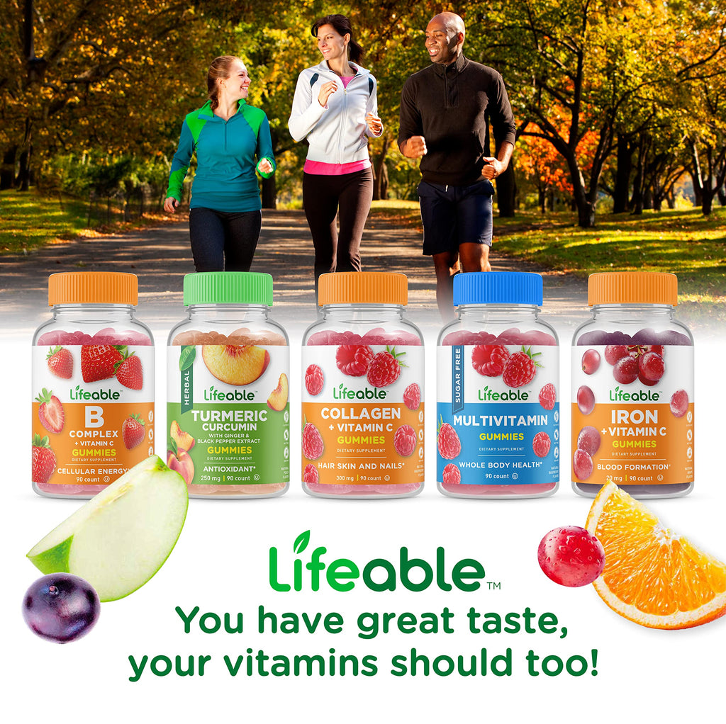 Lifeable Glucose Gummies - Great Tasting Natural Flavor Gummy - Gluten Free GMO-Free Chewable - for Adults and Kids - 90 Gummies (Pack of 2)