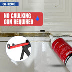 GH1200 150 ML/5 FL Oz Silicone Caulk Clear Silicone Sealant Waterproof, Kitchen & Bathroom Caulk - Shrink & Crack Proof - Indoor & Outdoor Use Silicone Glue - Strong Caulking Formula Tube