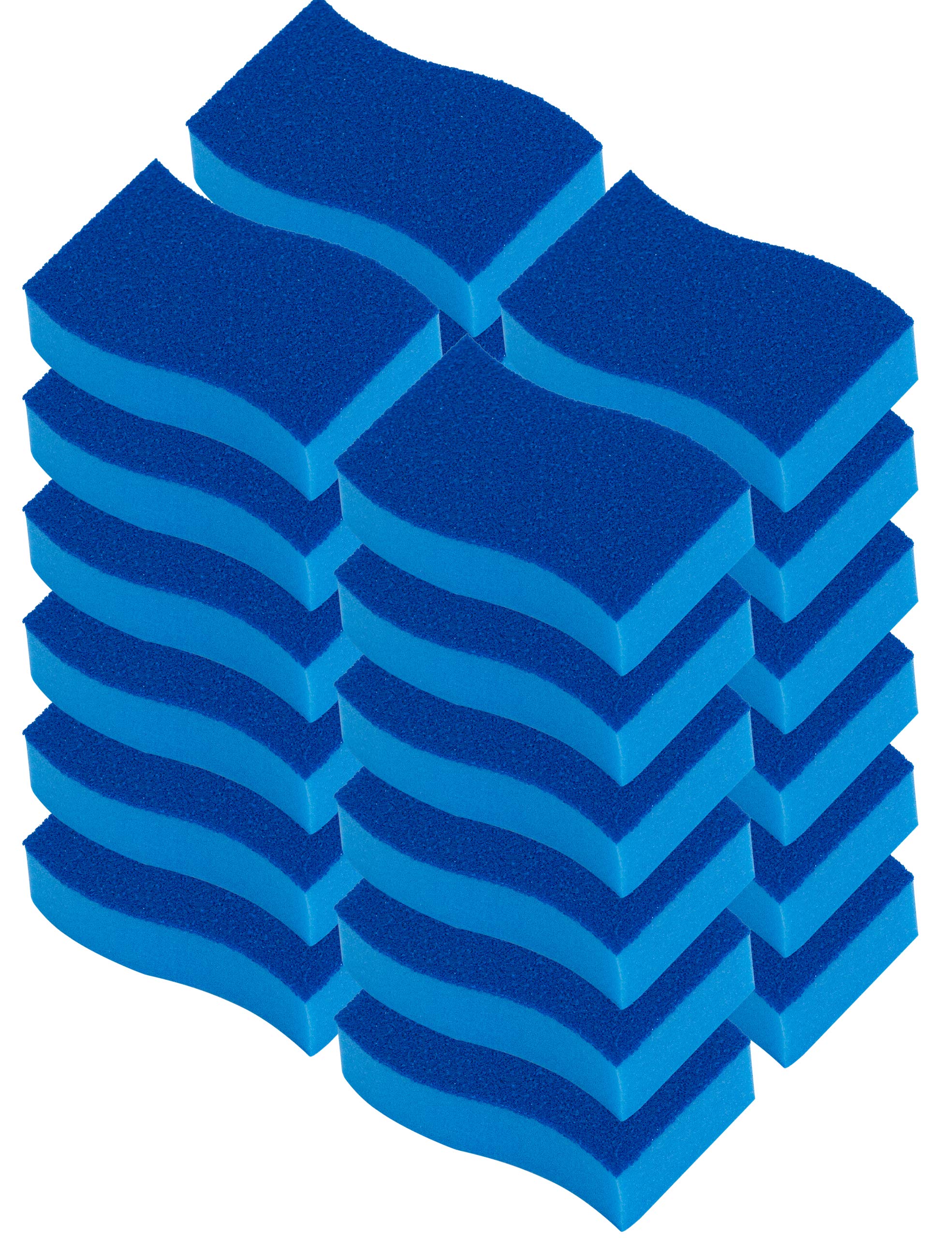 ELITRA Heavy Duty Scrubber Sponge With Hydrophilic Foam Technology - Blue - 24 Pack
