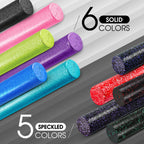 Yes4All High-Density Foam Roller for Back Relief, Yoga, Exercise, Muscle Deep Tissue Massage 12-18-24-36- Purple - 12 Inches