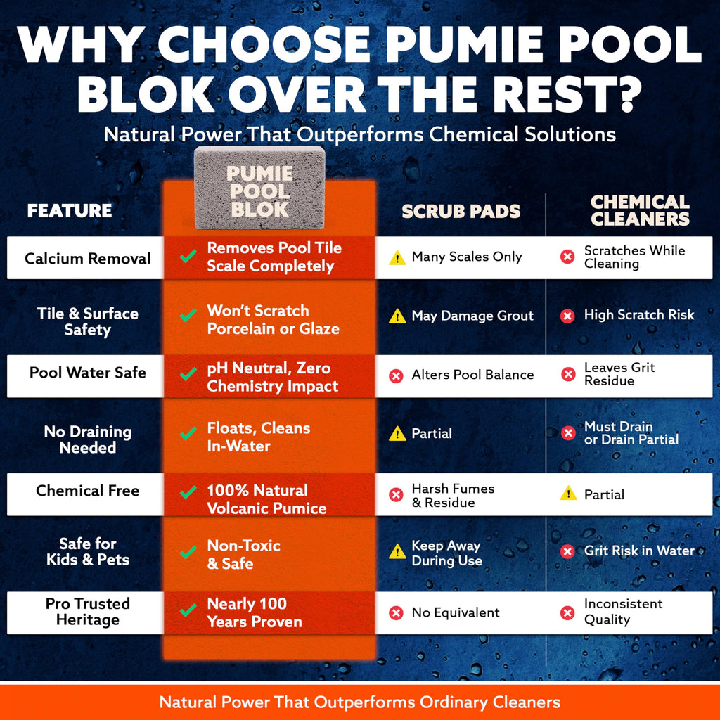 Pumie 1-Pack Pumice Stone for Pool Tile Cleaning - Calcium Remover for Tile & Plaster Stain - Cleaner for Calcium Build Up - Grout & Concrete Scouring - Pool Blok PB-12-5.75x2.87x2.87