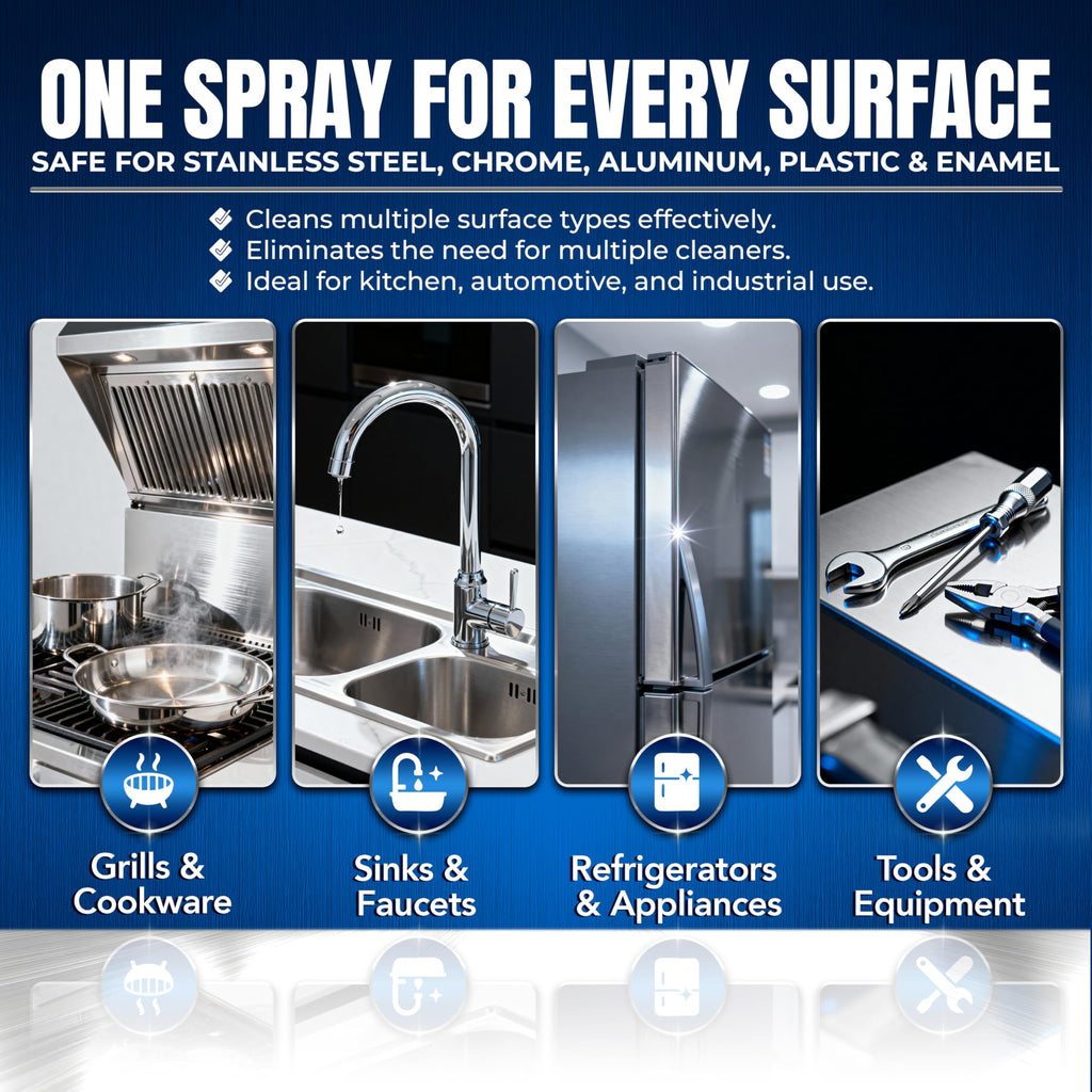 Sheila Shine 32oz Stainless Steel Cleaner and Polish - Cleans, Polishes & Protects Kitchen Appliances, Refrigerators, Sinks, Ovens & Grills - Leaves Streak Free Shine - Stainless Steel Spray Cleaner