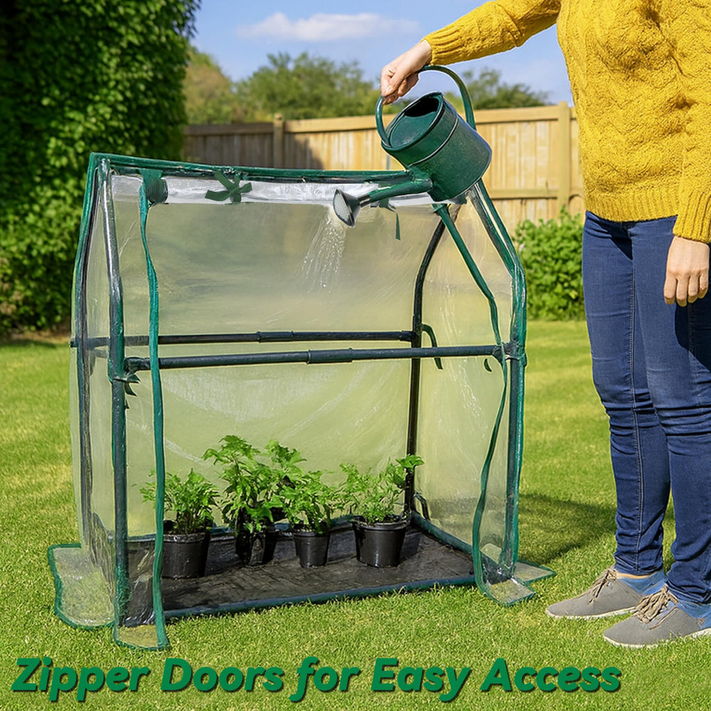 Gardzen Mini Greenhouse with Waterproof Base, 6.2"(L) x18.9(W) x33.3(H)