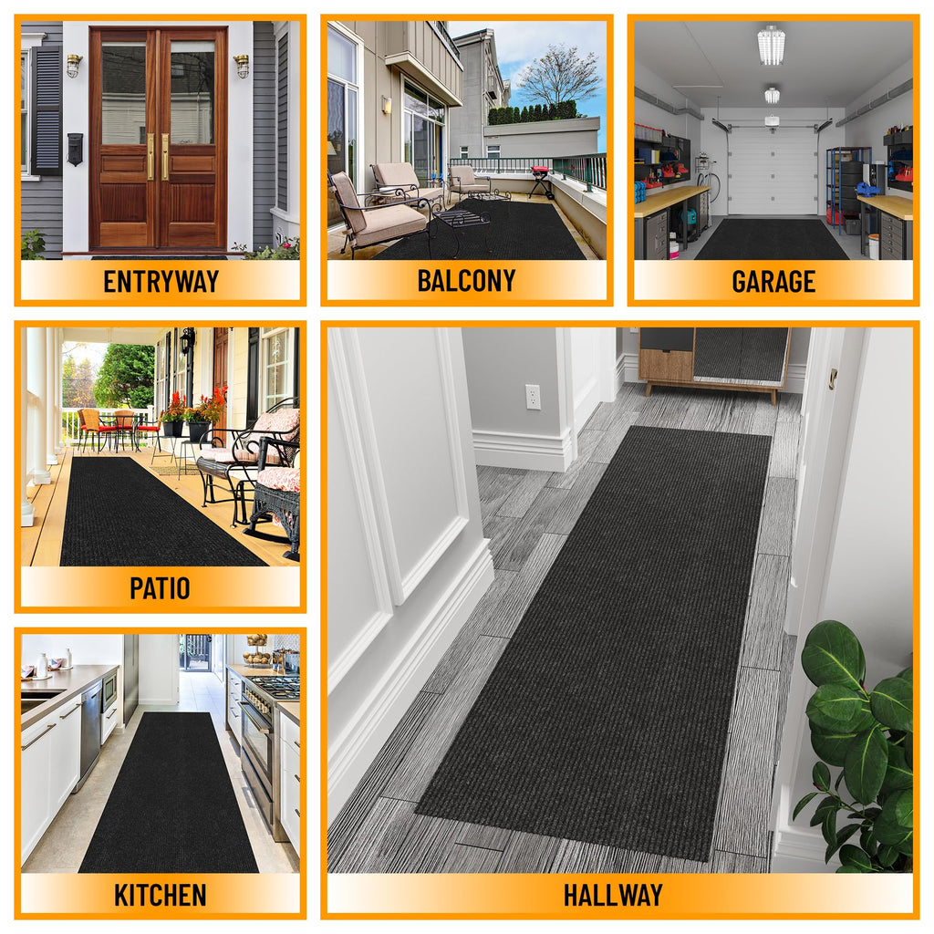 Ottomanson Waterproof Runner Rug 2’x6, Non Slip Indoor Outdoor Door Mat