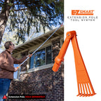 EZ Smart Mini Rake Head – Gutter Rake Tool for Removing Leaves & Debris from Roofs, Gutters & Hard-to-Reach Areas – Fits Standard Acme Thread & Recommended EZ Smart Pole (Not Included)