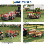 GarveeLife ATV UTV Tow Behind Dump Trailer 1600 lbs 22 Cubic Feet, Red