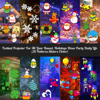 2025 Upgrade Christmas Halloween Projector Lights Outdoor, COOLWUFAN 2-in-1 Holiday Projector Lights Decorations, 30 Bright HD Effects (20 Slides) Projection Light for Xmas Party Garden Yard Decor
