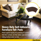 Smart Surface 8827 Heavy Duty Self Adhesive Furniture Felt Pads 1-Inch Round Brown 160-Piece Value Pack in Resealable Bag