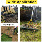 KLDOLLAR Thatch Rake, Dethatcher Rake for Grass to Cleaning Dead Grass